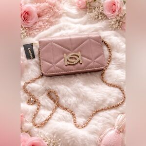 New Bebe Blush Quilted Crossbody Bag